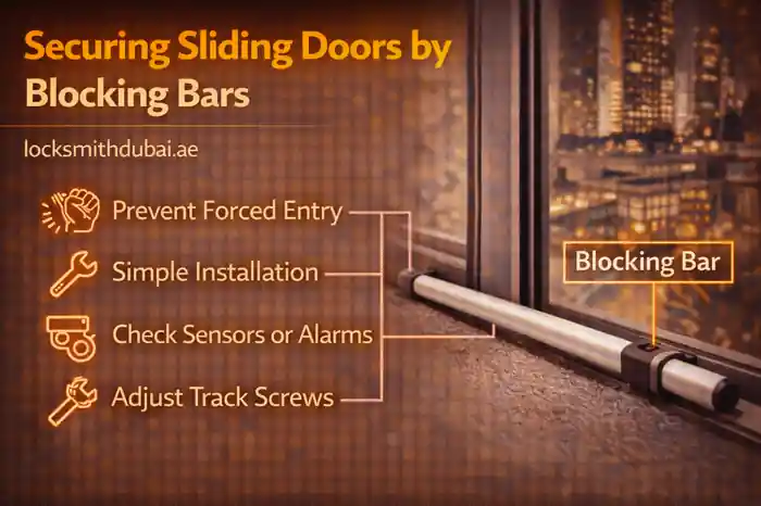 Securing Sliding Doors by Blocking Bars